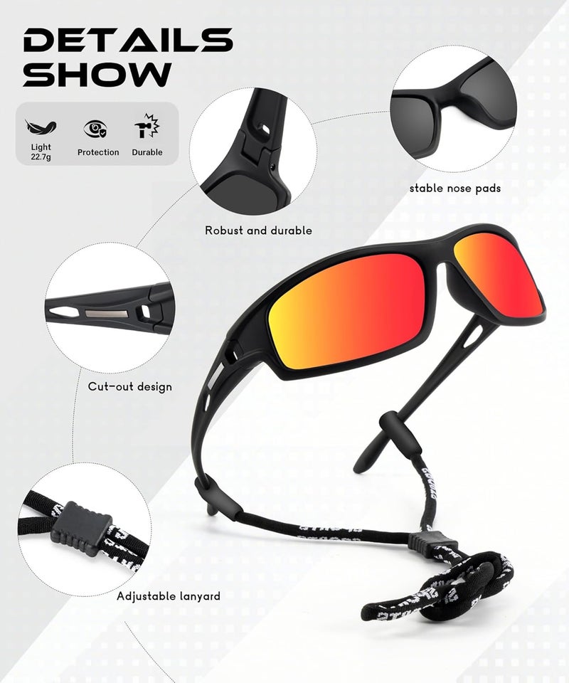OUKEMAX Polarized Sunglasses Men, Sports Sun Glasses Womens UV400 Protection for Fishing Running Driving - Image 3